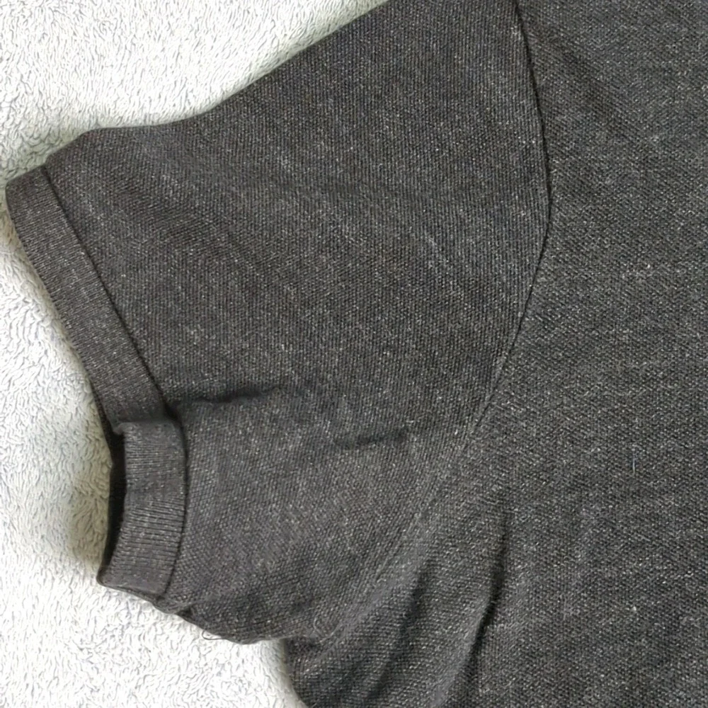 Ralph Lauren Polo Shirt Mens Large Charcoal Custom Fit Red Pony 100% Cotton